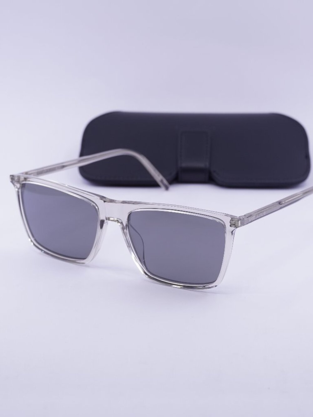 Saint Laurent SL668 003 Rectangle Sunglasses - Beige / Silver